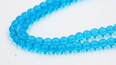 Aquamarine Blue Druk Beads Czech Glass 6mm Translucent  Round -50 Czech Beads