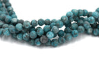 Sesame Jasper Beads 8mm Matte Dark Turquoise round -15 inch strand