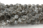 8mm Crystal Gray Faceted Round Czech Glass Beads   -25