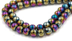 Rainbow Hematite 4mm, 6mm, 8mm, 10mm, 12mm Round Beads -15 inch strand