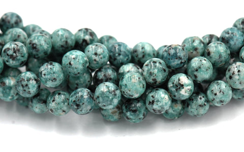 Sesame Jasper Beads 8mm Turquoise round -15 inch strand