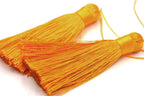Gold Yellow Tassel - 3&quot; Long Nylon Jewelry Tassel - 2pc
