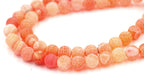 8mm Frosted Agate Round Beads in Orange Coral  -14.25 inch strand