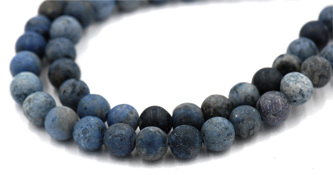 Sesame Jasper Beads 8mm Matte blue round -15 inch strand Main Image