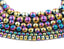 Rainbow Hematite 4mm, 6mm, 8mm, 10mm, 12mm Round Beads -15 inch strand
