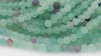 Matte Fluorite -6mm Rainbow Fluorite Frosted Round Beads-  15 inch strand