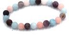 Bracelet Matte Amethyst, Aquamarine, Rose Quartz 8mm