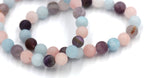 Bracelet Matte Amethyst, Aquamarine, Rose Quartz 8mm