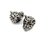 304 Stainless Steel Beads, Leopard Head, Antique Silver Size: about 10mm wide, 13mm long -1pc