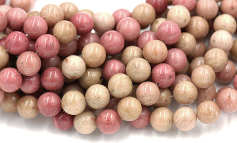 Rhodonite Beads Strands, 4mm, 6mm, 8mm, 10mm, 12mm, Round -15 strand