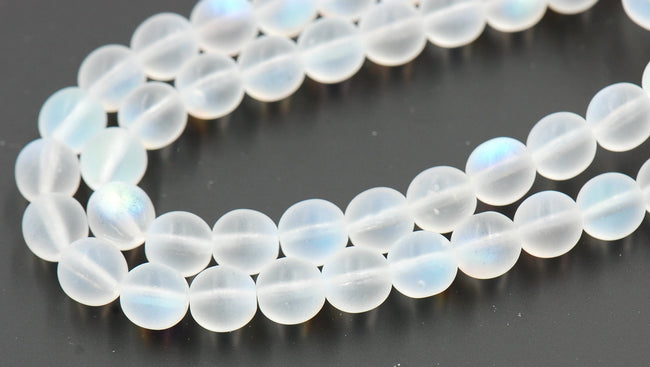 8mm Matte Crystal AB Czech Pressed Glass Czech Main Image