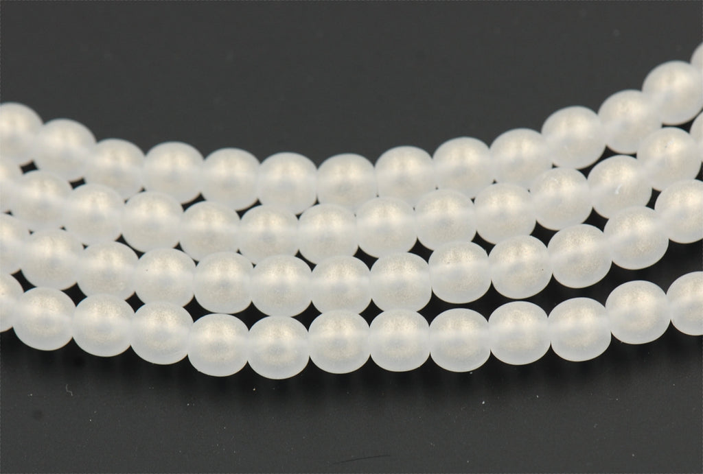 Sueded Gold Crystal 6mm round druk beads  - 50 Czech Beads