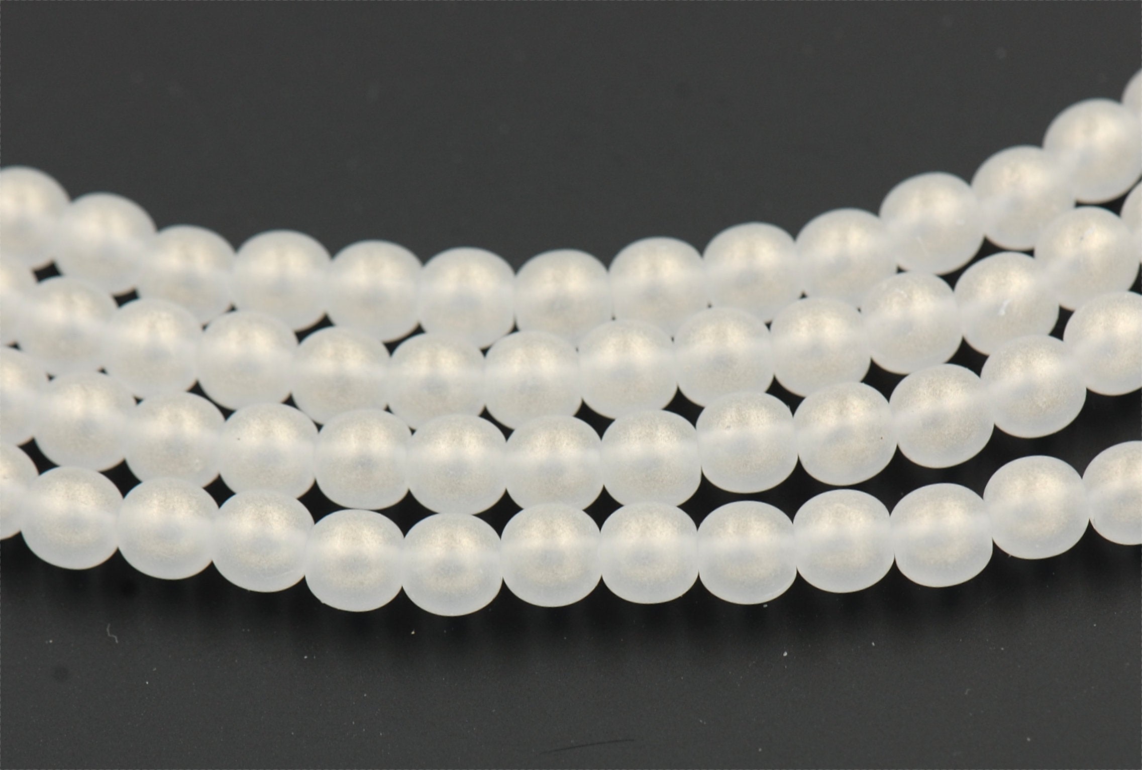 Sueded Gold Crystal 6mm round druk beads  - 50 Czech Beads