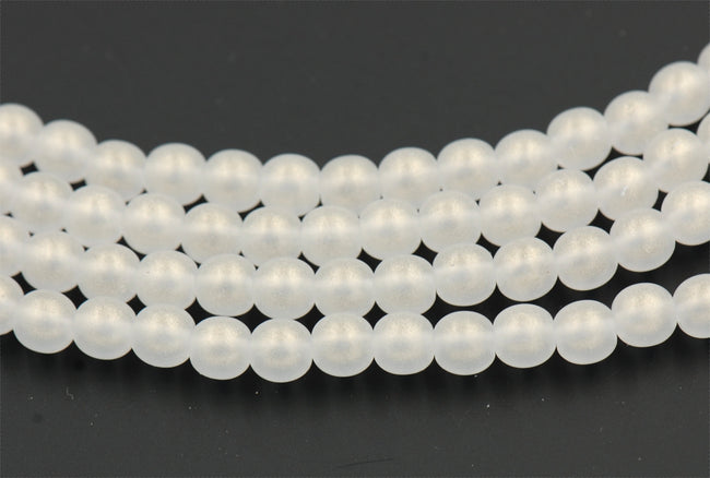 Sueded Gold Crystal 6mm round druk beads  - 50 Czech Beads Main Image