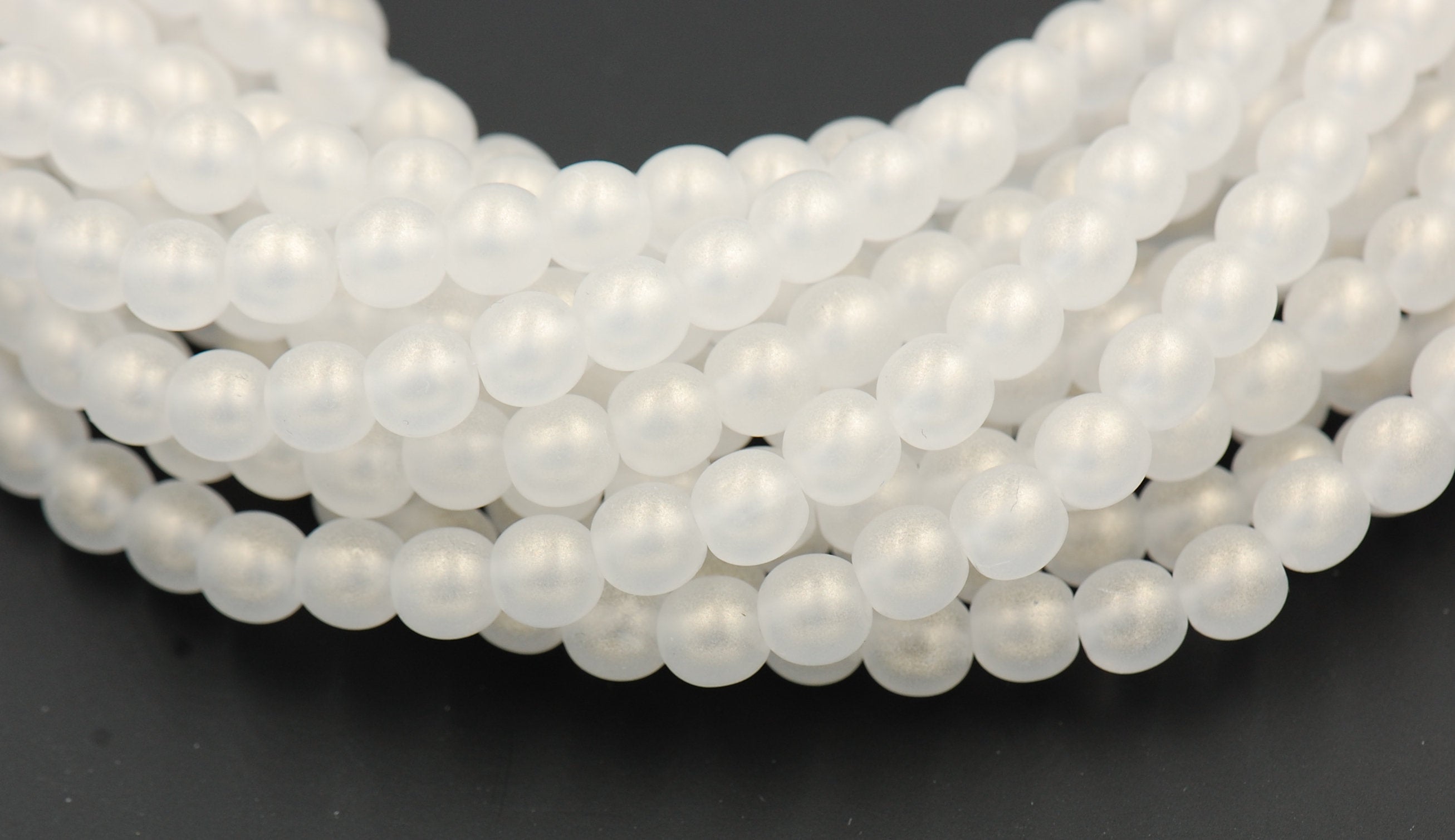 Sueded Gold Crystal 6mm round druk beads  - 50 Czech Beads