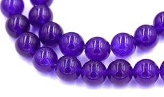 Amethyst Jade, 4mm, 6mm, 8mm, 10mm, 12mm Purple Jade Round Beads -15 inch strand