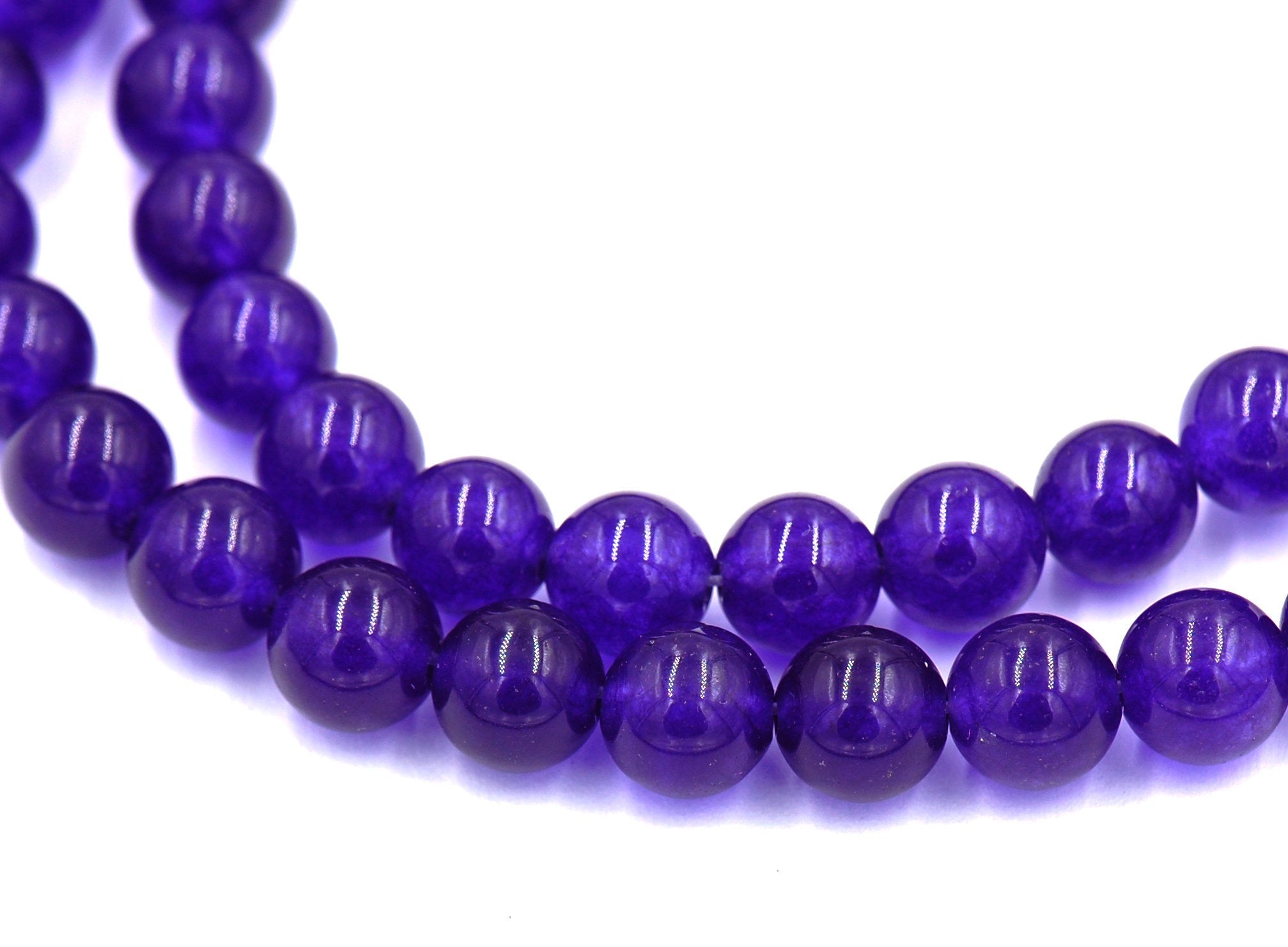 Amethyst Jade, 4mm, 6mm, 8mm, 10mm, 12mm Purple Jade Round Beads -15 inch strand