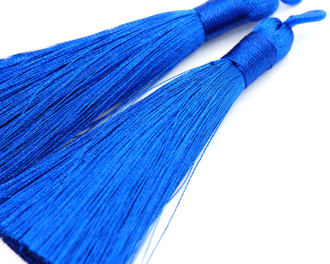 Blue Tassel - 3" Long Nylon Jewelry Tassel - 2pc Main Image