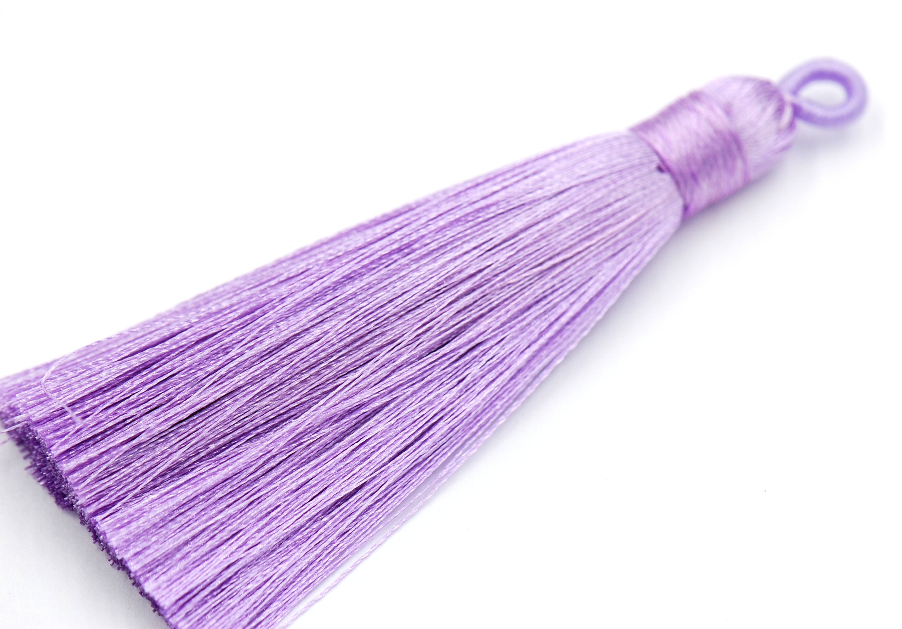 Crocus Purple Tassel - 3&quot; Long Nylon Jewelry Loop Tassel - 2pc