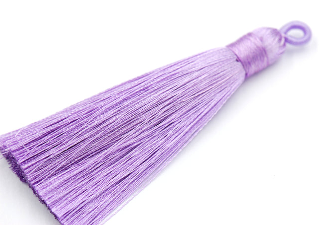 Crocus Purple Tassel - 3&quot; Long Nylon Jewelry Loop Tassel - 2pc Hover Image