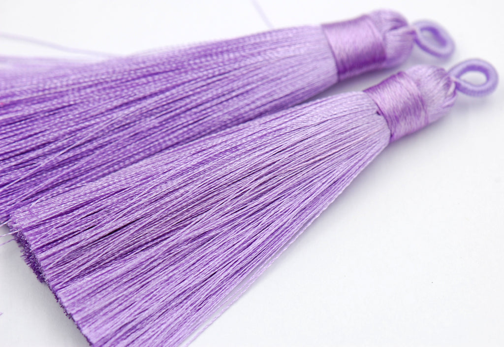 Crocus Purple Tassel - 3&quot; Long Nylon Jewelry Loop Tassel - 2pc