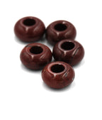 Large Hole Red Rainbow Jasper, European Beads, Tigereye (AA Grade) Round 14mm