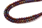 Czech Glass Garnet Iris Luster 4mm round beads   - 100 Czech Beads