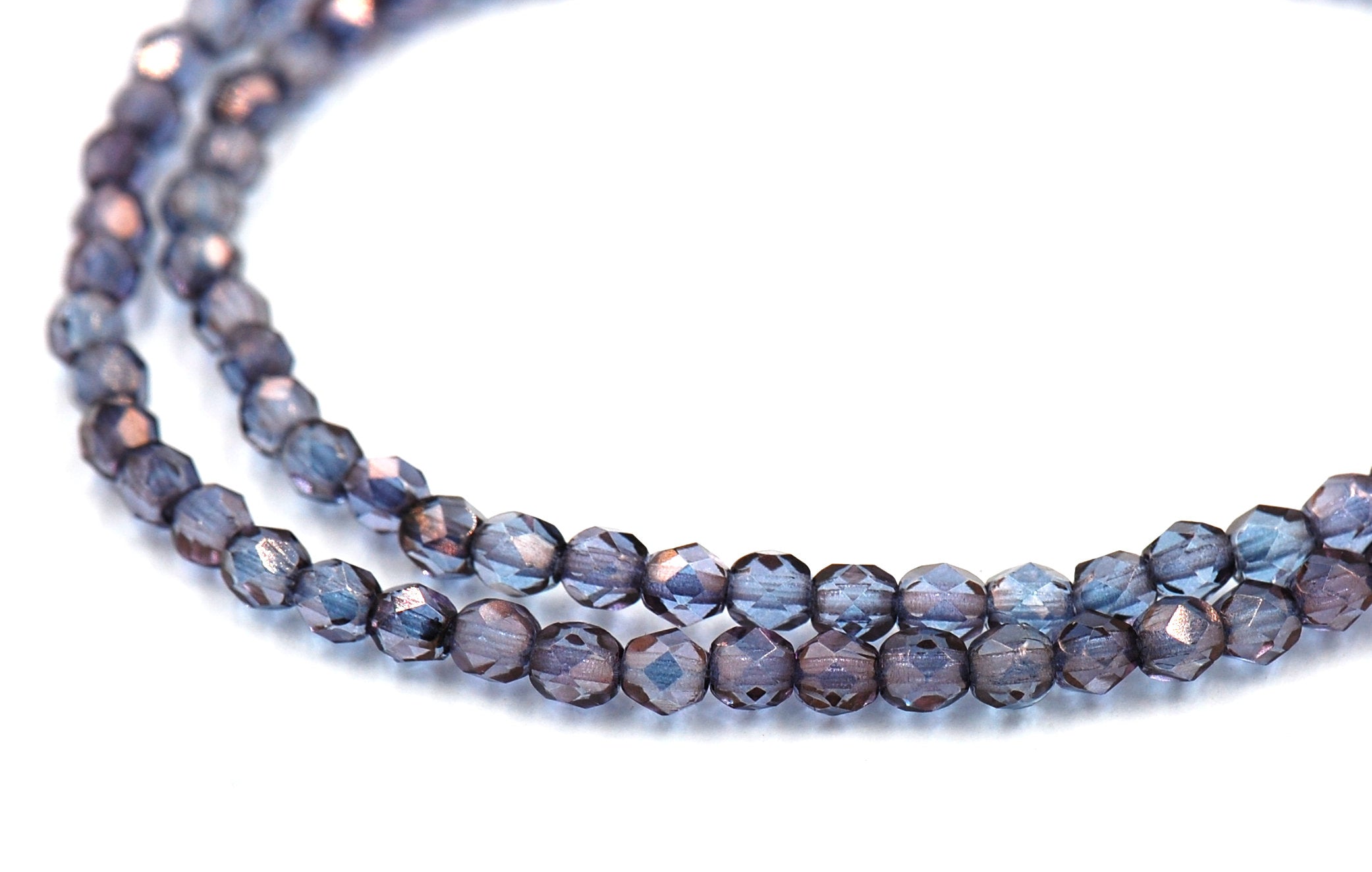 Luster Czech Glass Bead 4mm Faceted Round - 50 Pc