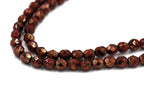Opaque Red Bronze Picasso Czech Glass Firepolished 6mm Beads -25