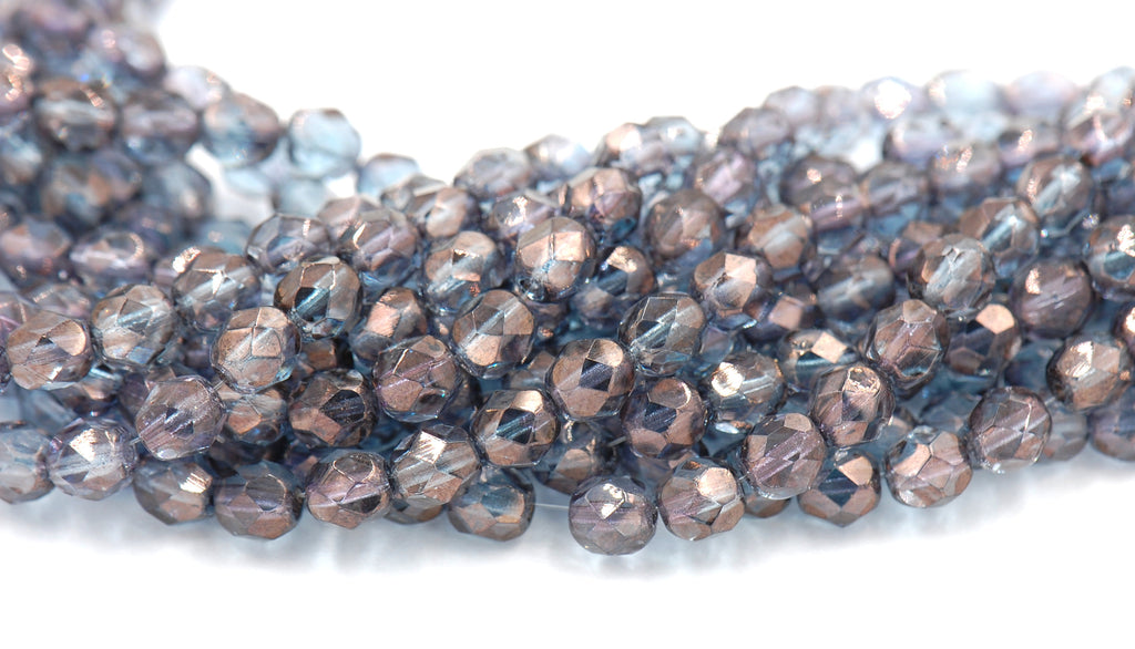 Luster Czech Glass Bead 6mm Faceted Round - 25 Pc