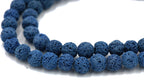 8mm Blue Lava Rock Round Stone Beads -15.5 inch strand