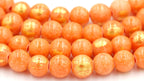 Antique Tangerine Gold Dust Jade 6mm, 8mm, 10mm, 12mm Round Beads -15.5 inch strand