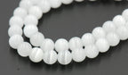 Cat Eye Beads White 4mm, 6mm, 8mm, 10mm, 12mm  -14.5 inch strand
