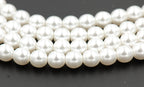 Czech Glass Pearl Coated Snow White Beads 4mm, 6mm, 8mm