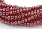 Czech Glass 6mm Siam Ruby Red Luster Round smooth Druk Beads -50