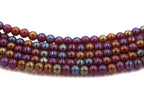 Czech Glass Garnet Iris Luster 4mm round beads   - 100 Czech Beads