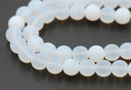 8mm Czech Glass Round Frosted White  -25