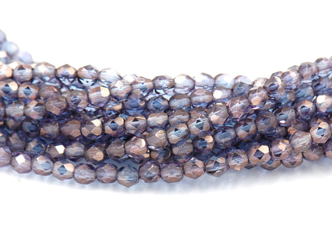 Luster Czech Glass Bead 4mm Faceted Round - 50 Pc