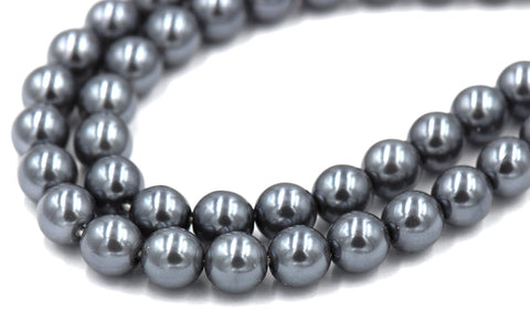 Czech Glass Pearl Coated Storm Gray Beads 4mm, 6mm, 8mm