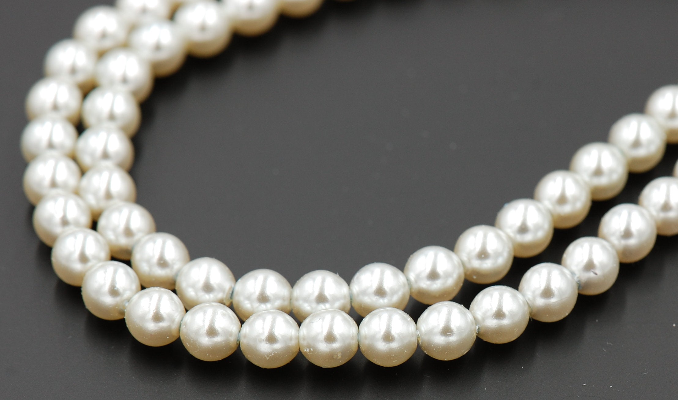 Czech Glass Pearl Coated Lace White Beads 4mm, 6mm, 8mm