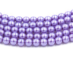 Czech Glass Pearl Coated Lilac Purple Beads 4mm, 6mm, 8mm