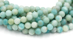 Large Hole Amazonite Blue Green 6mm, 8mm, 10mm, 12mm Round Beads -14.75 inch strand