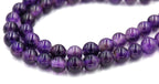 Large Hole Amethyst, 6mm, 8mm, 10mm, 12mm Purple Jade Round Beads -Full Strand