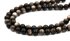 Silver Obsidian (natural) 6mm,8mm,10mm,12mm round-full strand