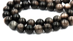 Silver Obsidian (natural) 6mm,8mm,10mm,12mm round-full strand