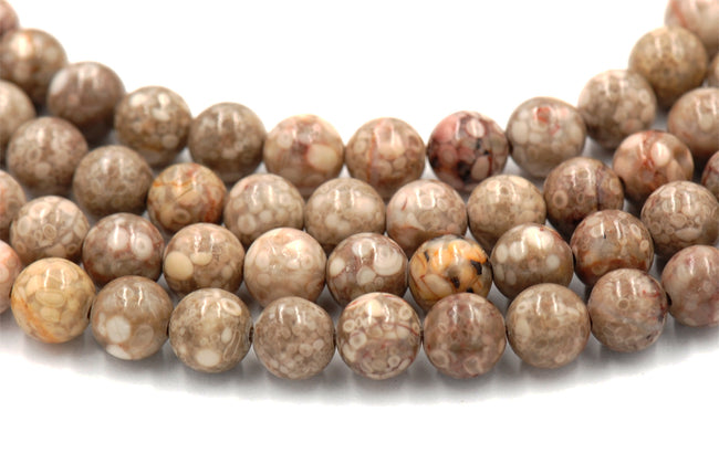 Medical Stone Beads 6mm, 8mm, 10mm Round Beads -15 inch strand Hover Image