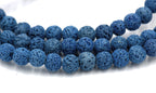 8mm Blue Lava Rock Round Stone Beads -15.5 inch strand