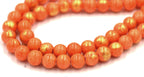 Antique Tangerine Gold Dust Jade 6mm, 8mm, 10mm, 12mm Round Beads -15.5 inch strand
