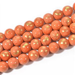 Antique Tangerine Gold Dust Jade 6mm, 8mm, 10mm, 12mm Round Beads -15.5 inch strand