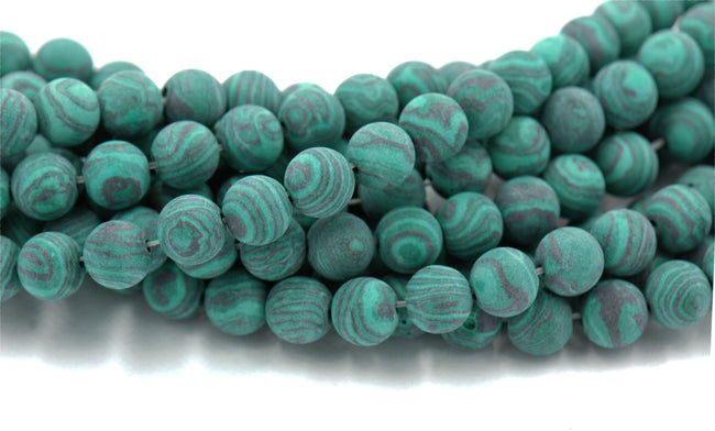 Synthetic Matte Malachite Beads Strands, Dyed, Round, green, 4mm, 6mm,8mm,10mm -full strand Main Image